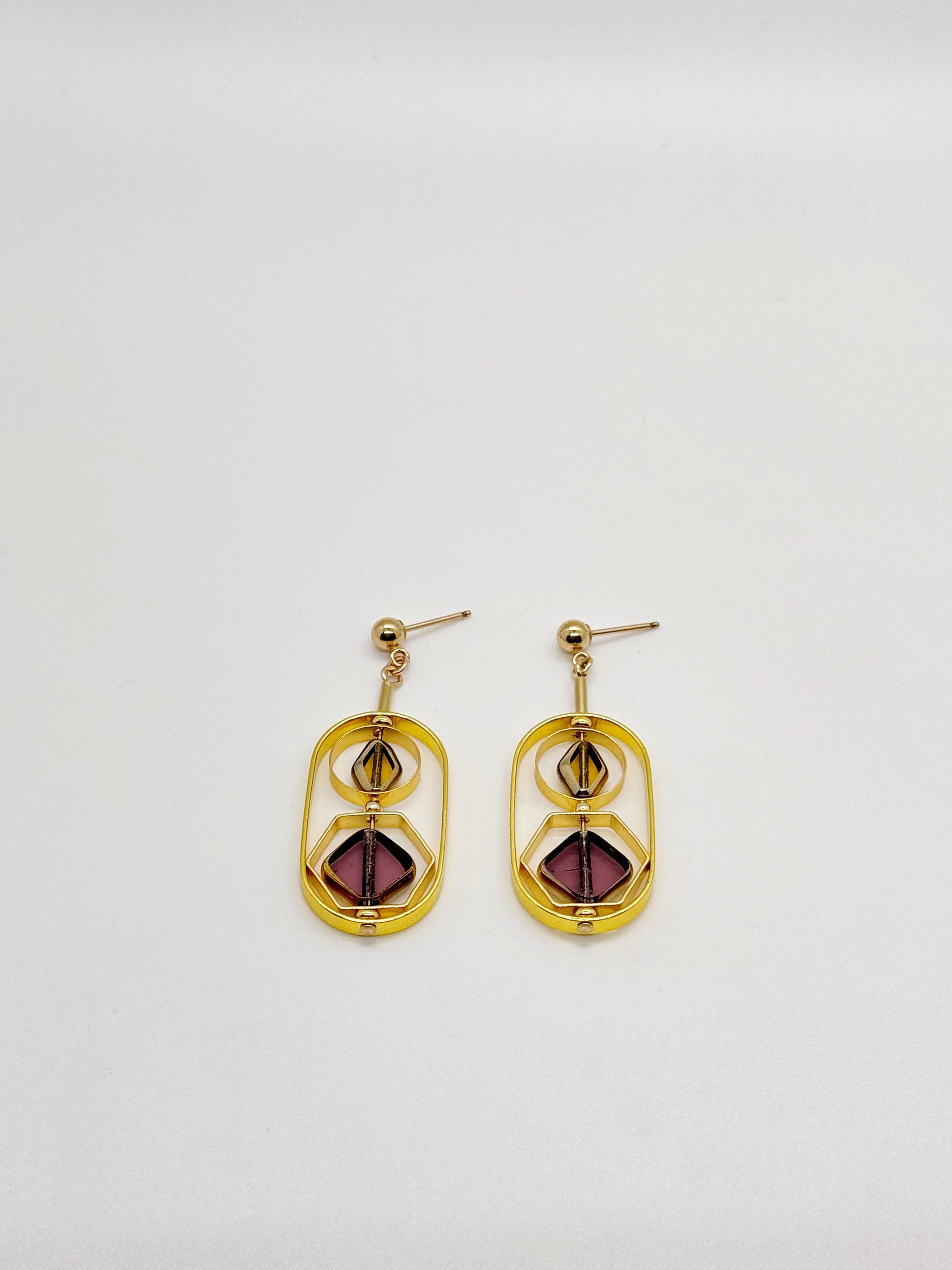 Art Deco Vintage German Glass Beads, Art 2427E Earrings In New Condition For Sale In Monrovia, CA