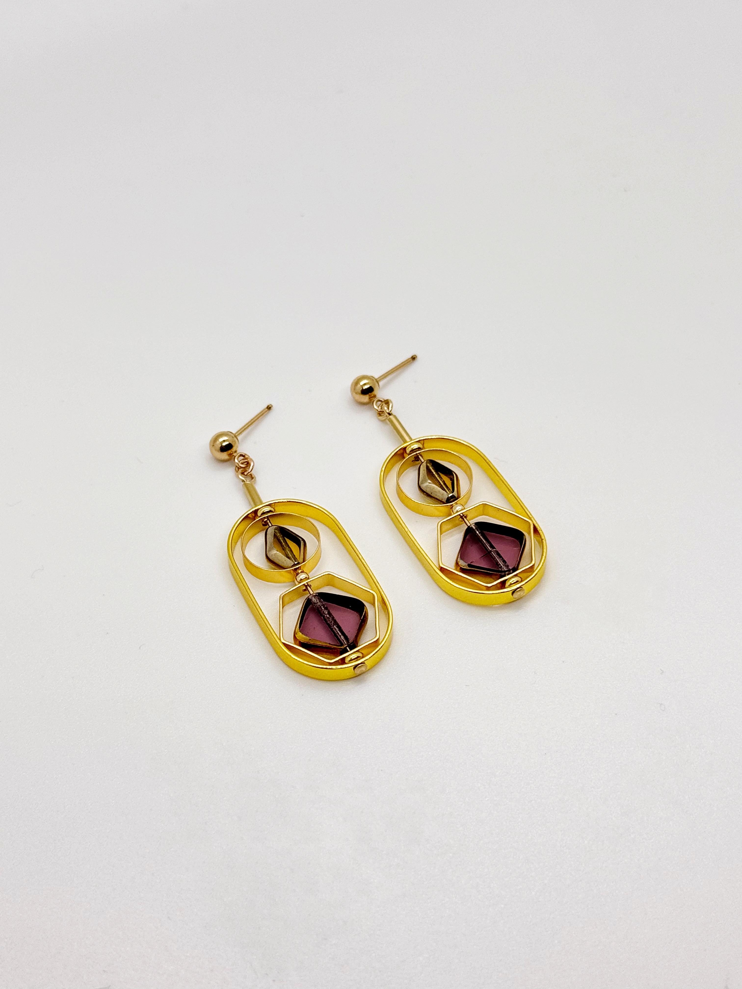 Women's Art Deco Vintage German Glass Beads, Art 2427E Earrings For Sale
