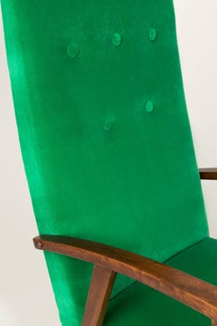 Art Deco, Vintage Green Velvet Armchair, 1960s