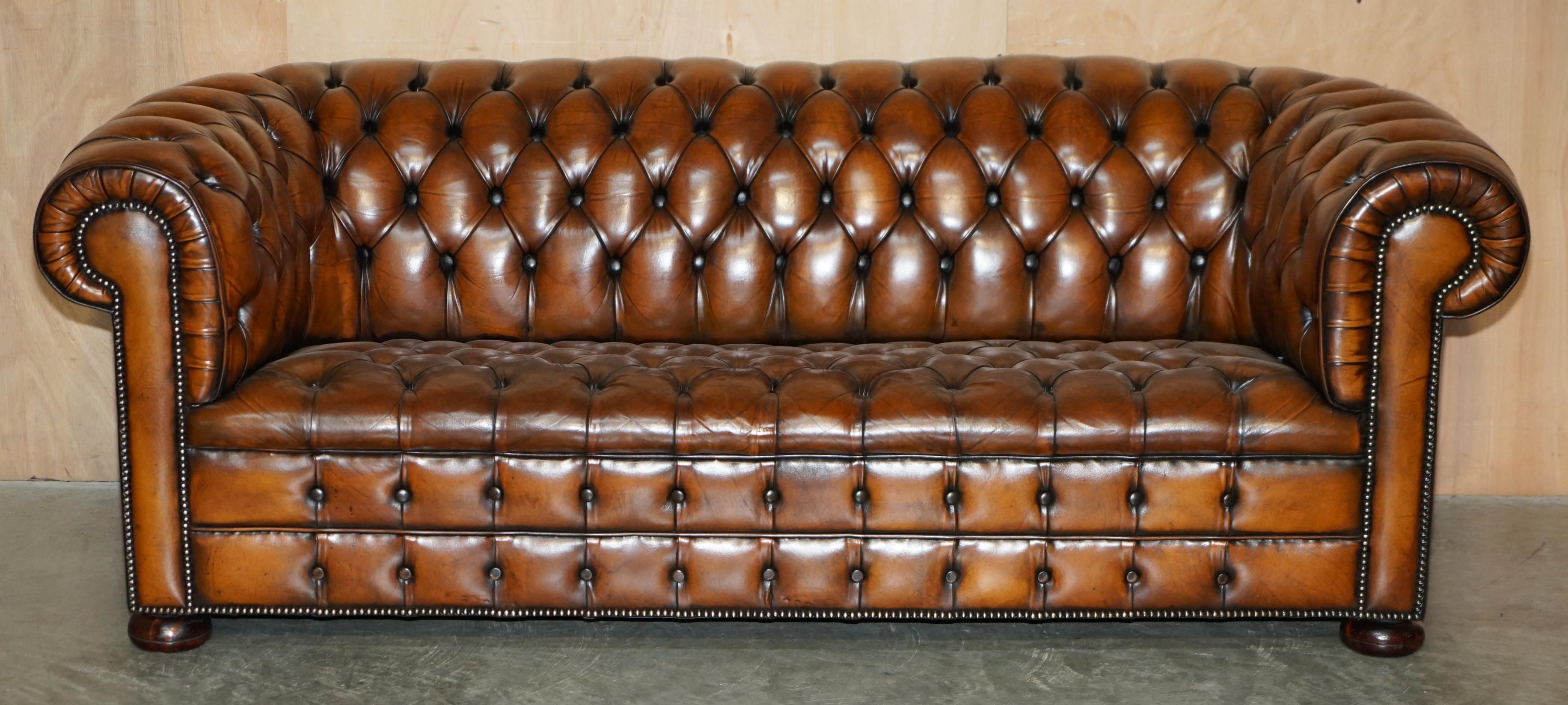 ART DECO ViNTAGE HAND DYED FULLY RESTORED WHISKY BROWN LEATHER ...