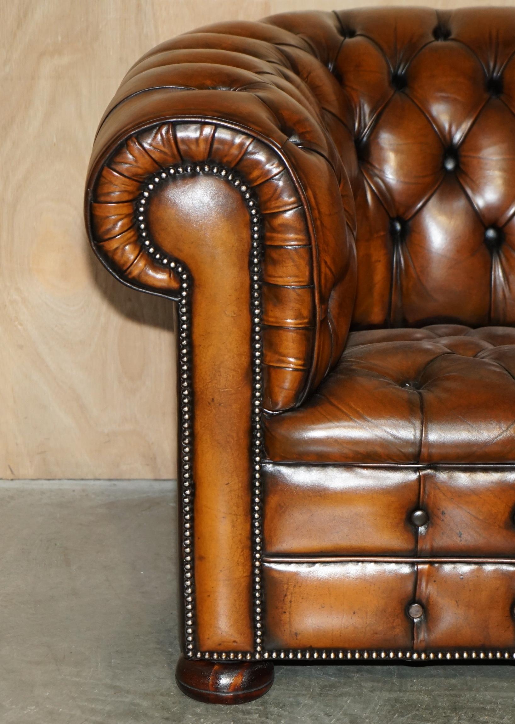 ART DECO ViNTAGE HAND DYED FULLY RESTORED WHISKY BROWN LEATHER ...