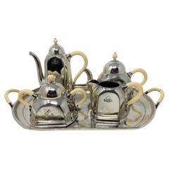 Art Deco Vintage Hotel Sterling Silver Ocean Liner Tea Coffee Set (Italy)