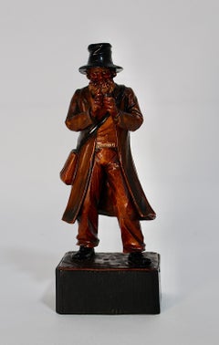 Art Deco Vintage Limewood Carved Figurative Sculpture Lumpacivagabundus 1930s