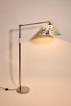 Lampadaire Art Déco vintage en nickel Kaspar & Sic Josef Frank Fabric Vienne 1932