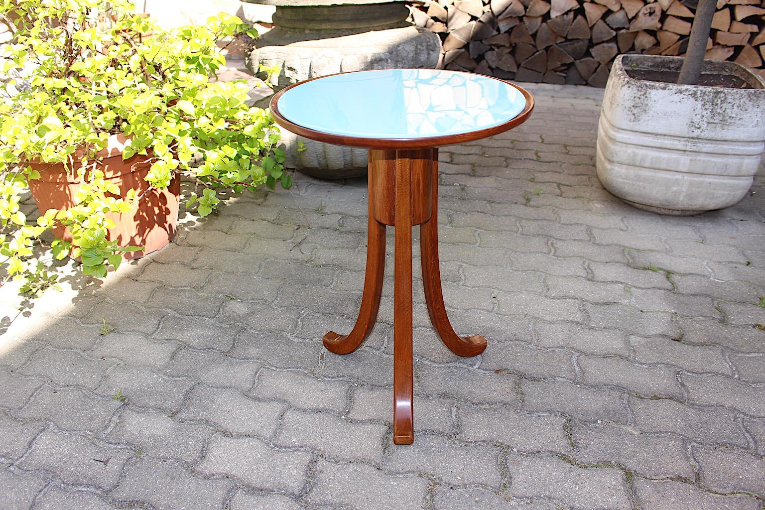 Table d'appoint Art Déco vintage en chêne et verre vert attribuée à Josef Frank, Vienne, années 1930 en vente 7