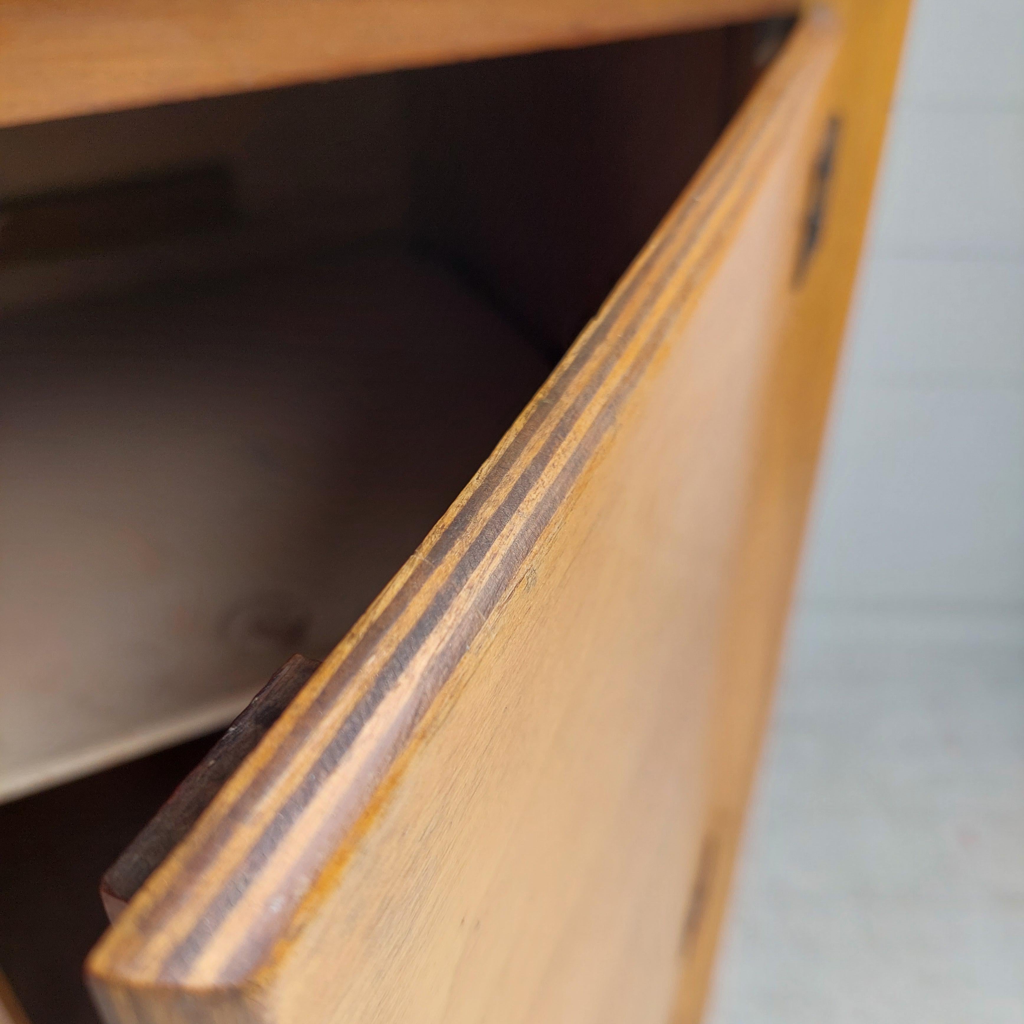 Art Deco Vintage Oak Kitchen Cupboard cabinet with Original White Enamel Top 30s 8