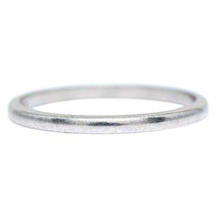 Art Deco Antique Palladium Plain Smooth Wedding Ring Thin Stackable Band