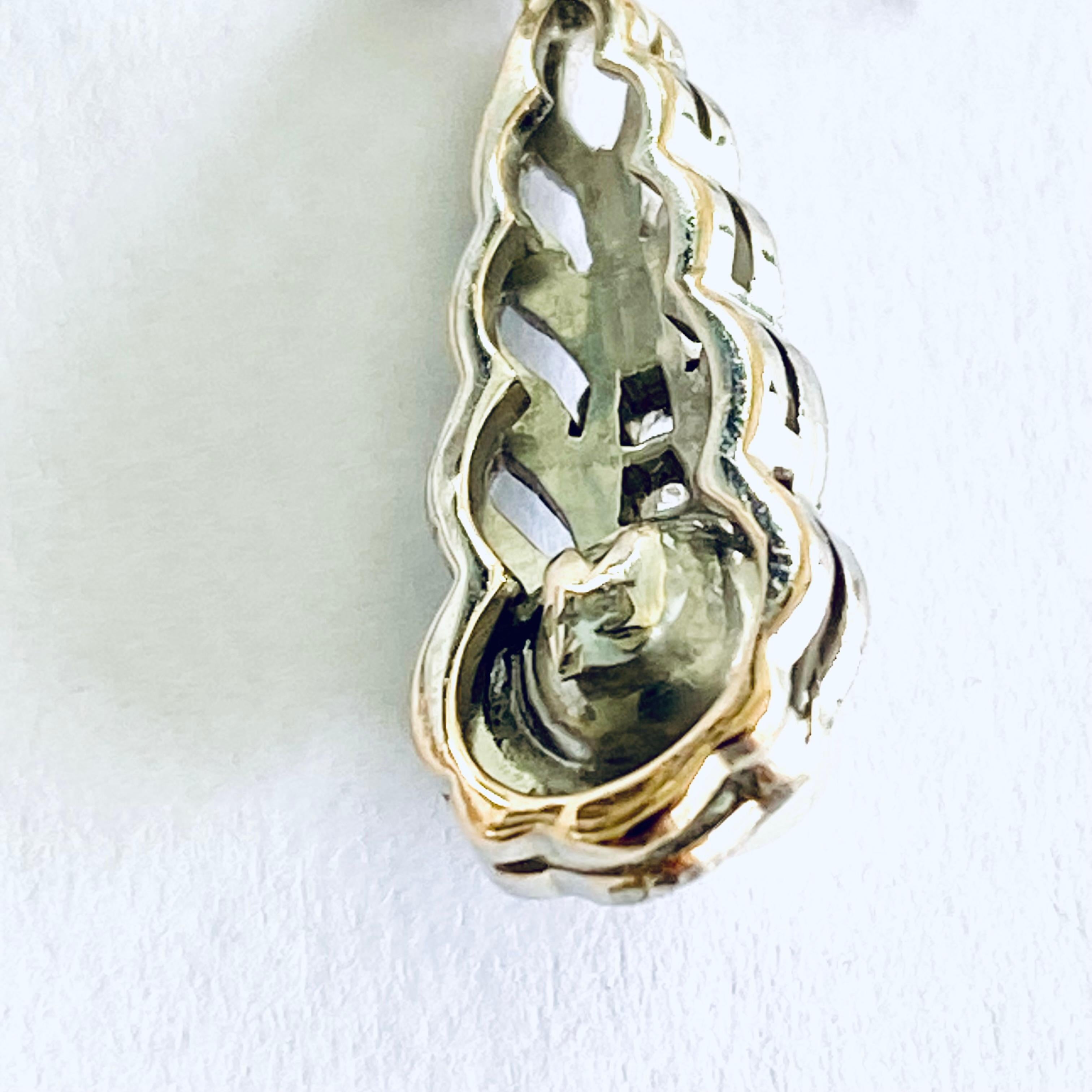 Art Deco Vintage Perlen- und Diamant-Ohrringe aus 0,60 Karat Weißgold 1,20 Zoll im Angebot 6