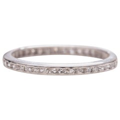 Art Deco Antique Platinum .70 Carat Single Cut Diamond Eternity Antique Band