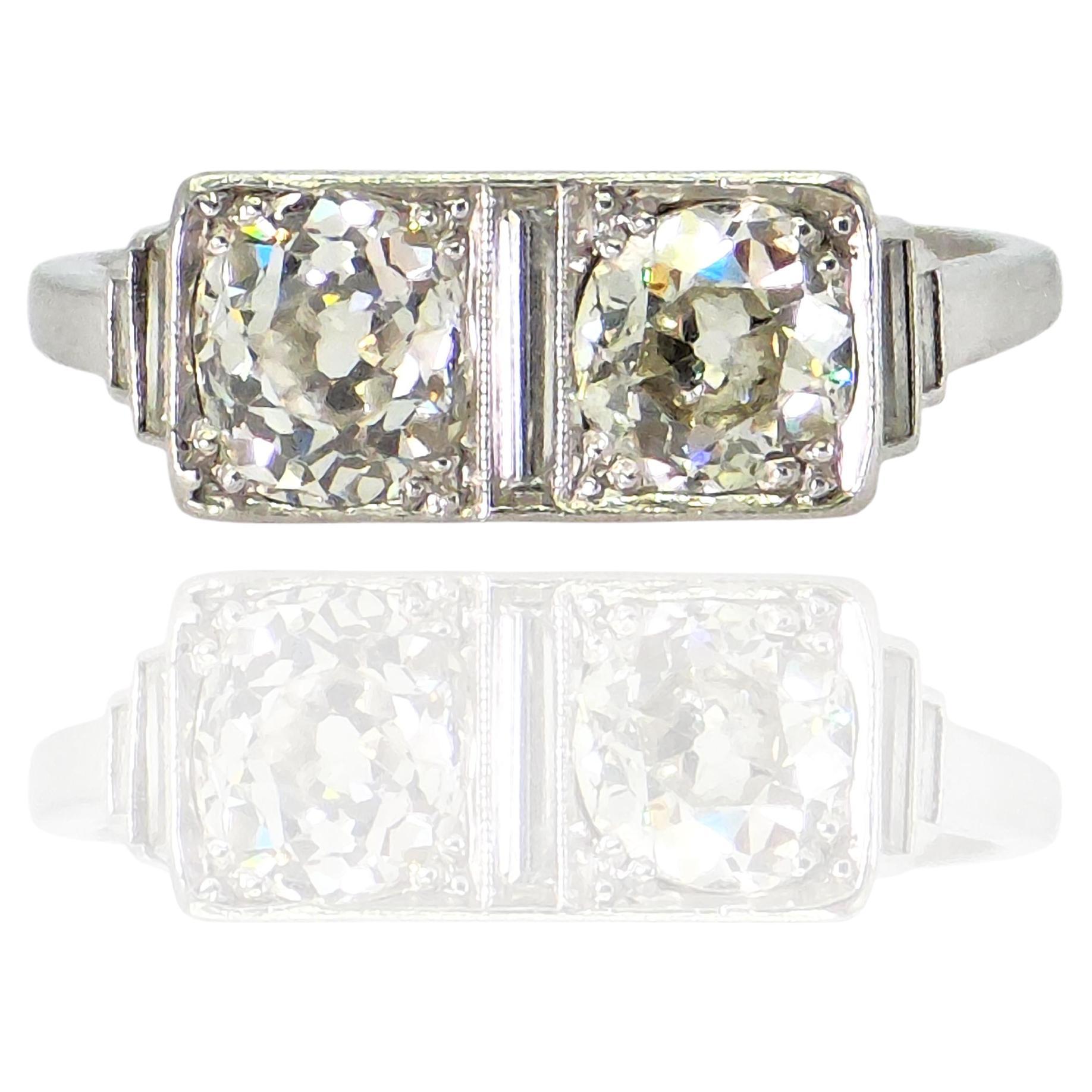 Art Deco Vintage Platin Diamantring