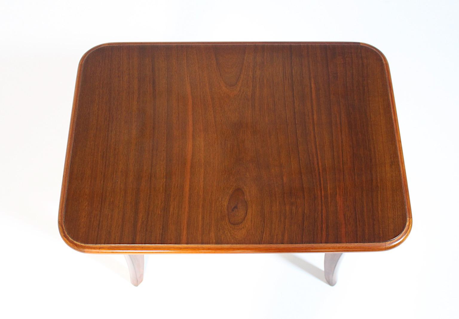 Walnut Art Deco Vintage Rectangular Side Table Coffee Table Circle Josef Frank 1930s