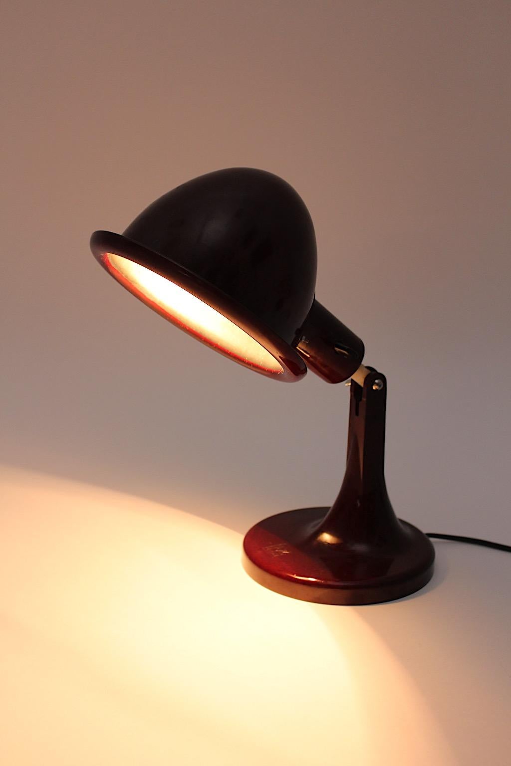Early 20th Century Art Deco Vintage Red Bakelite Desk Lamp Table Lamp 1920s Germany For Sale