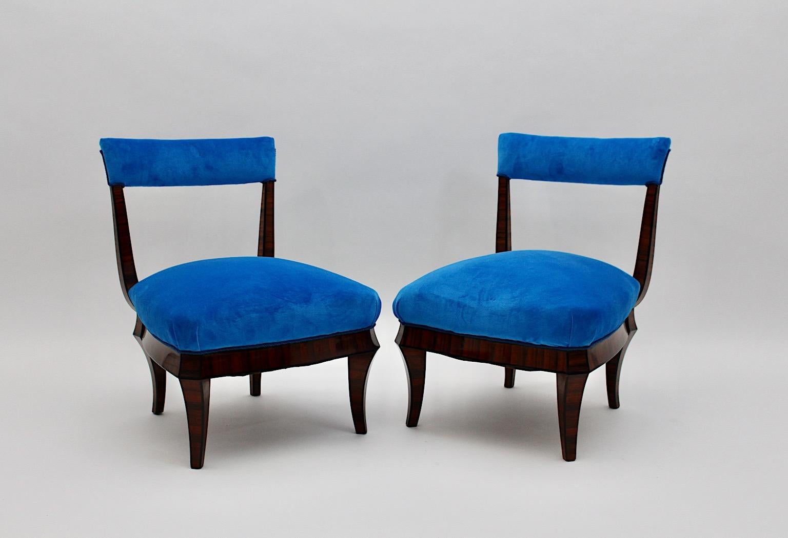 Art of Vintage Sedie laterali in noce blu Circle Hugo Gorge Dagobert Peche in vendita 1