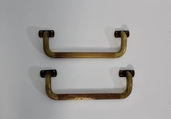 Art Deco Vintage Solid Brass Handles Towel Rails Towel Bar Pair Duo Austria 1930