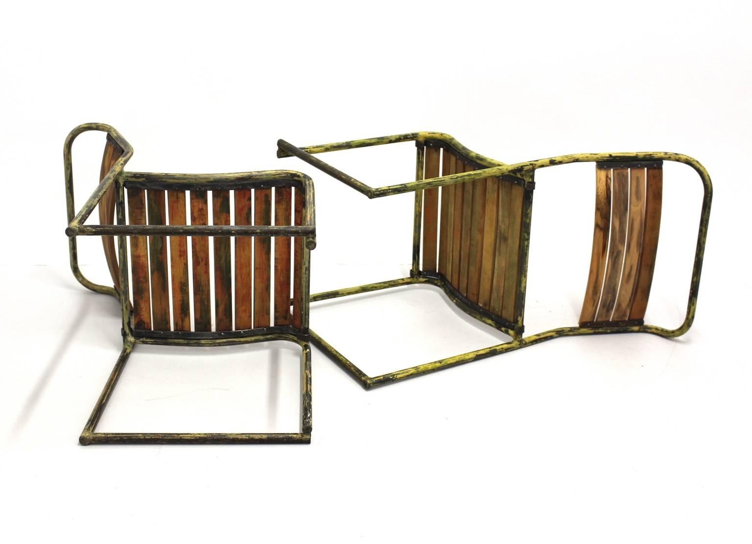 English Art Deco Vintage Steel Chairs RP6 by Bruno Pollak 1931-1932 PEL Ltd, England For Sale