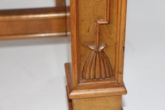 Art Deco Vintage Walnut Brass Side Board Console Table Circle Dagobert Peche