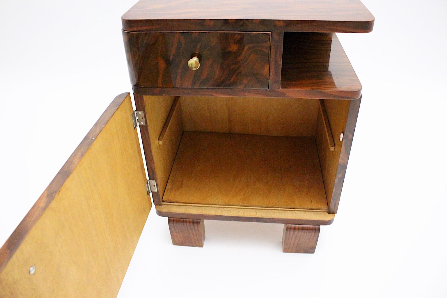 Art Deco Vintage Noce Ottone Solo Comò 1930 Austria in vendita 6