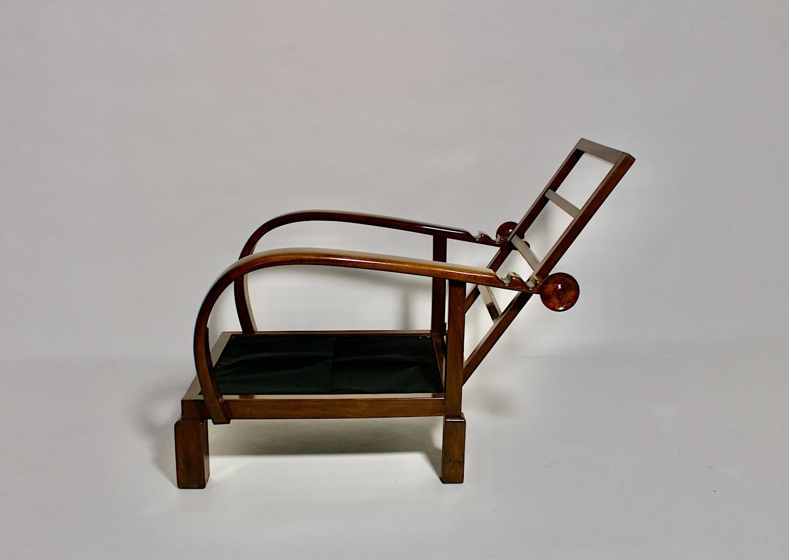 Art Deco Vintage Walnut Burnt Orange Armchair Lounge Chair circa 1925 Austria For Sale 14