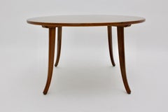 Art Decó Vintage Mesa de centro circular de nogal Mesa de sofá circular Josef Frank 1927