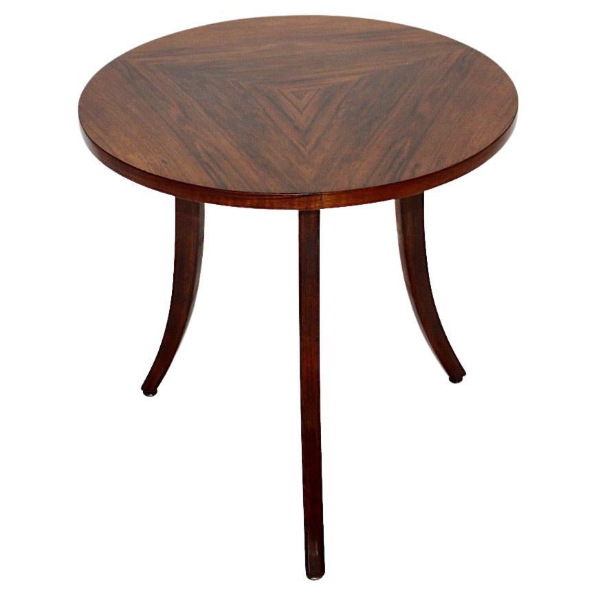 Art Deco Vintage Walnut Circular Josef Frank Side Table Coffee Table 1926 Vienna