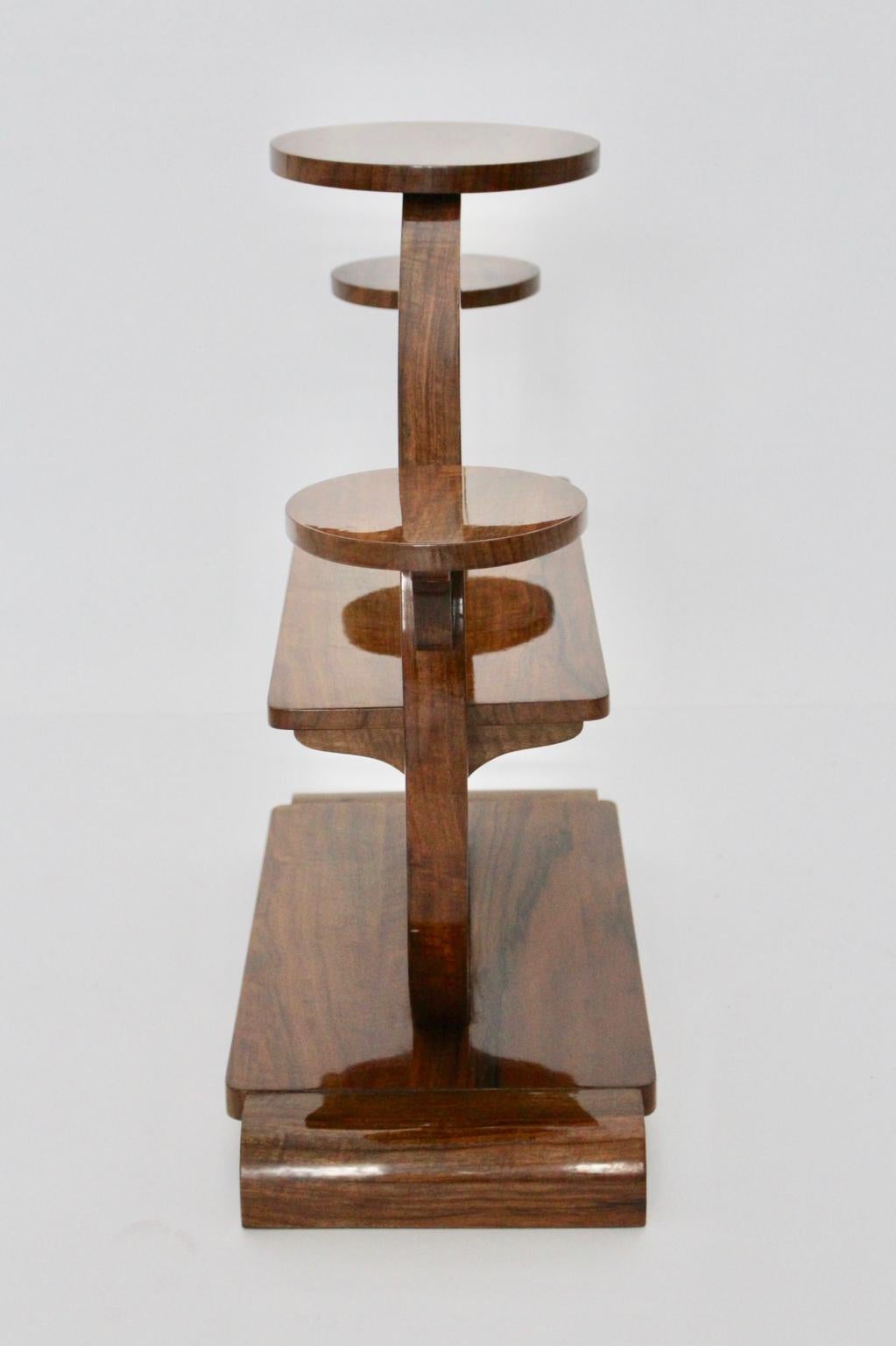 Art Deco Vintage Walnut Shelf Flower Stand Vienna, circa 1930 3