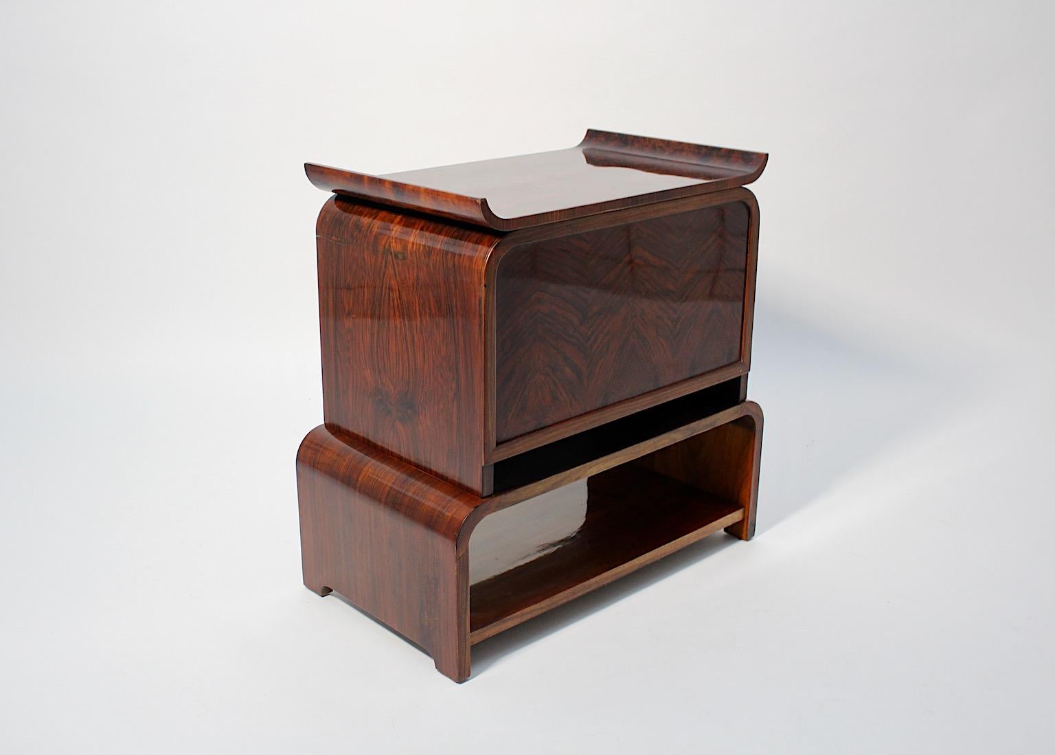 Art Deco Vintage Walnut Freestanding Side Table or Chest Lajos Kozma 1920s  For Sale 5