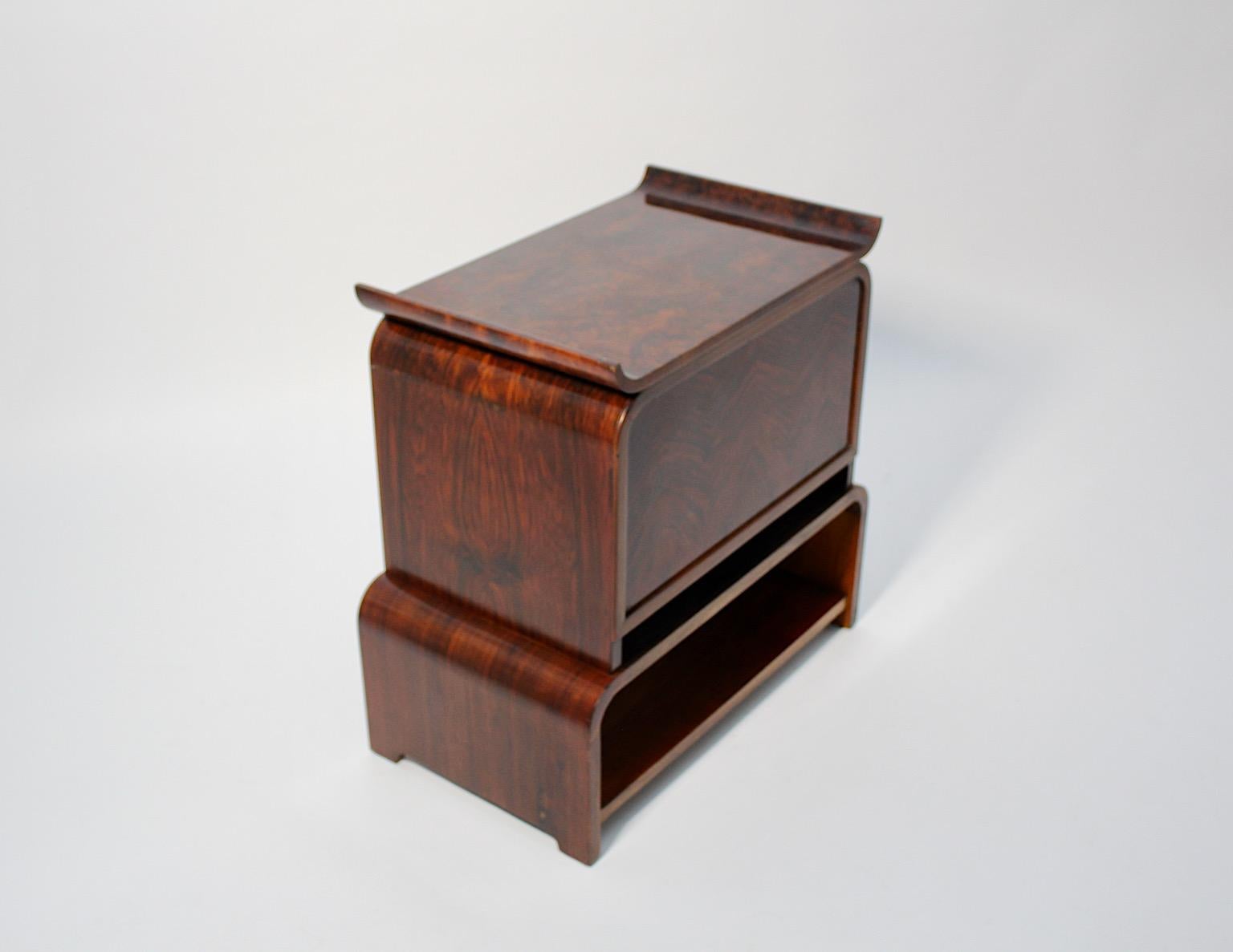 Art Deco Vintage Walnut Freestanding Side Table or Chest Lajos Kozma 1920s  For Sale 6