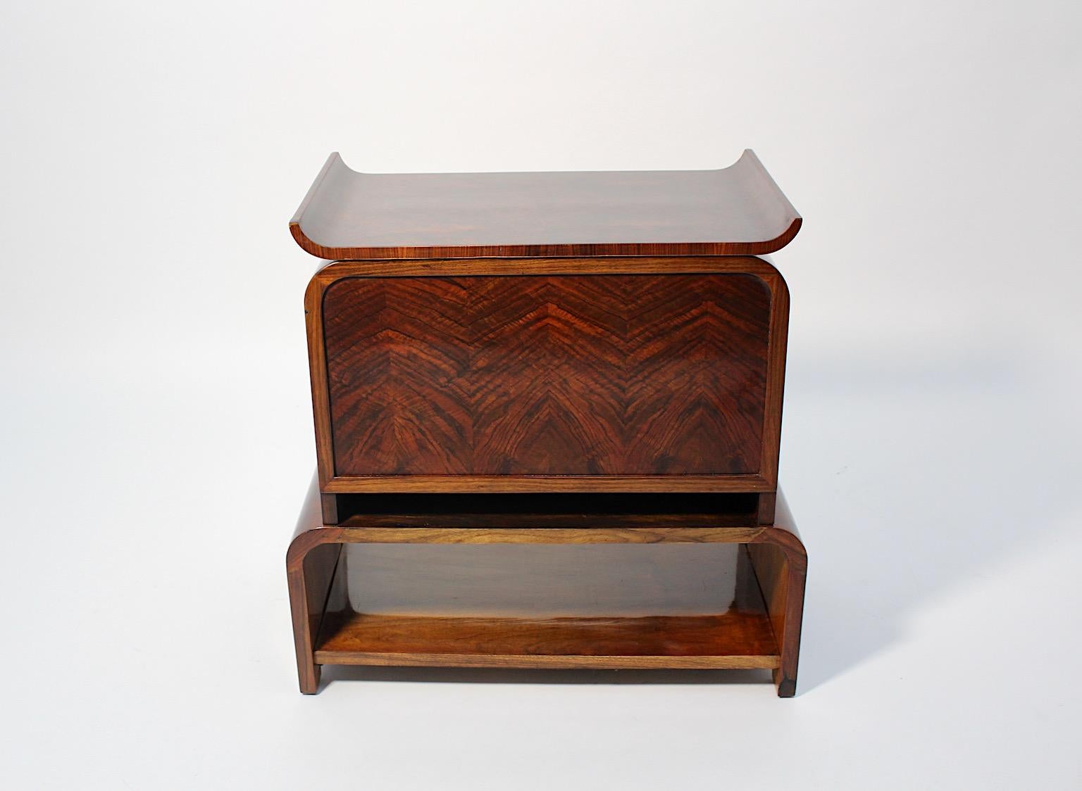 Art Deco Vintage Walnut Freestanding Side Table or Chest Lajos Kozma 1920s  For Sale 9