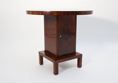 Art Deco Vintage Walnut Geometric Sculptural Side Table circa 1930 Vienna