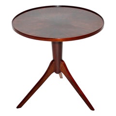 Art Deco Vintage Walnut Round Side Table Attributed Josef Frank, 1930s, Vienna