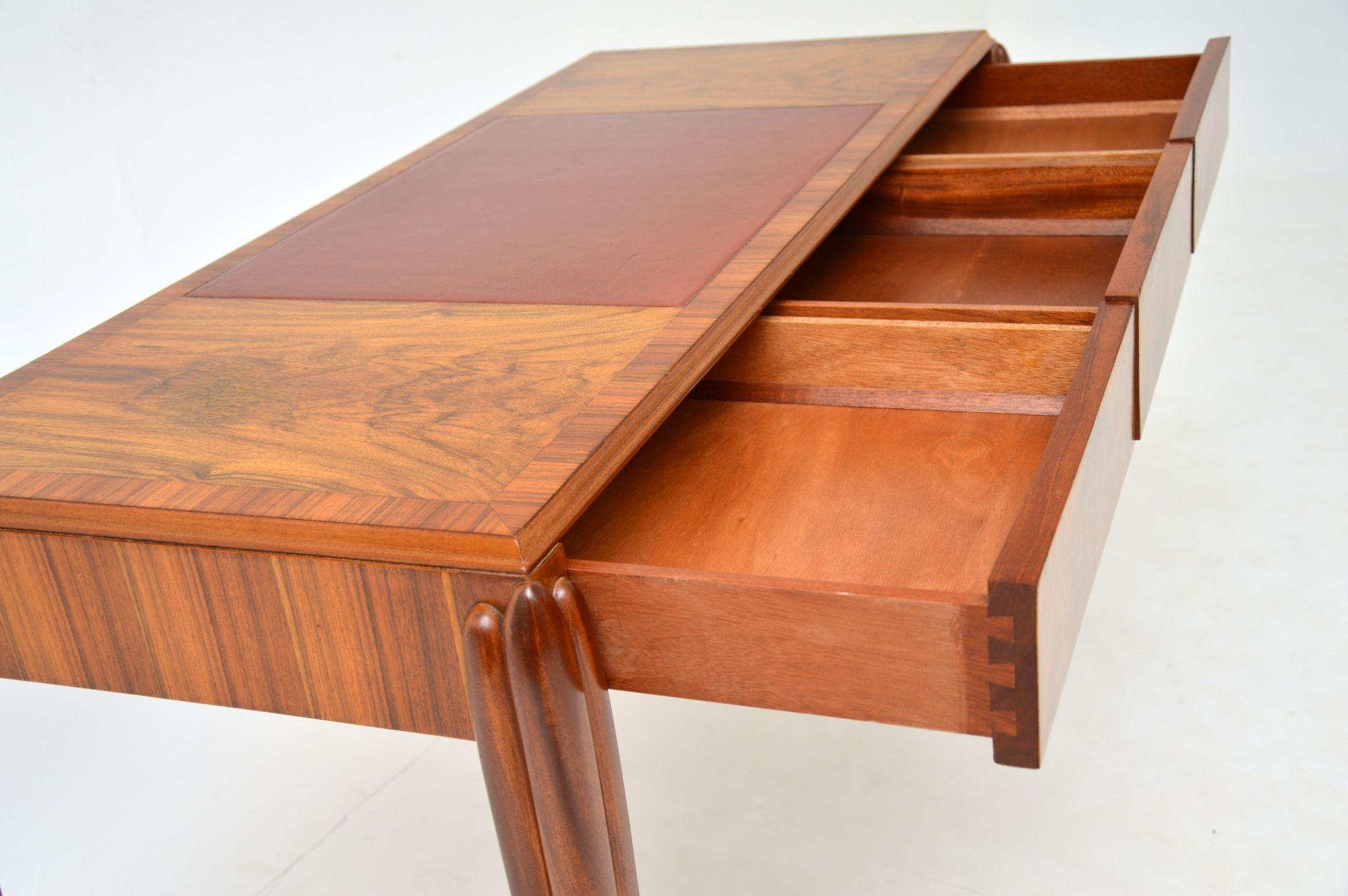 Art Deco Vintage Walnut Writing Table or Desk by McIntosh 11