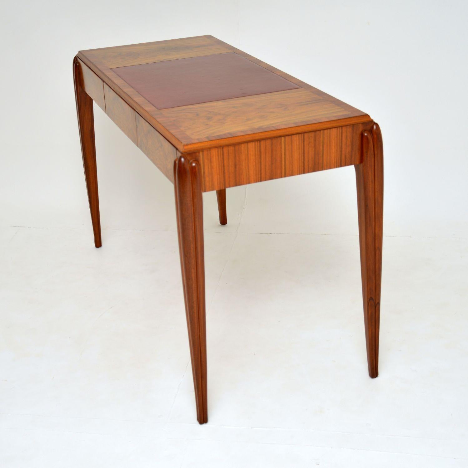 British Art Deco Vintage Walnut Writing Table or Desk by McIntosh