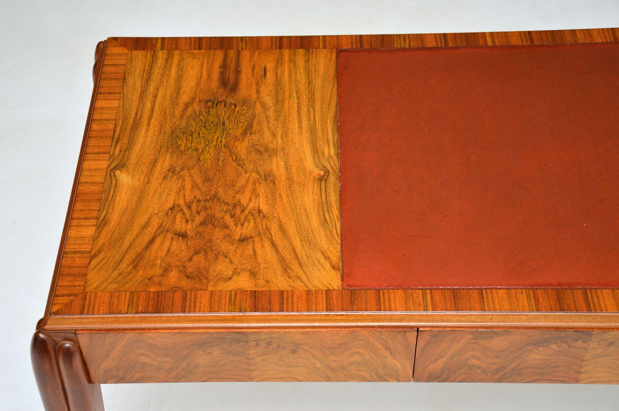 Art Deco Vintage Walnut Writing Table or Desk by McIntosh 1