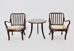 Art Deco Vintage Wood Armchairs and Coffee Table Josef Frank Vienna