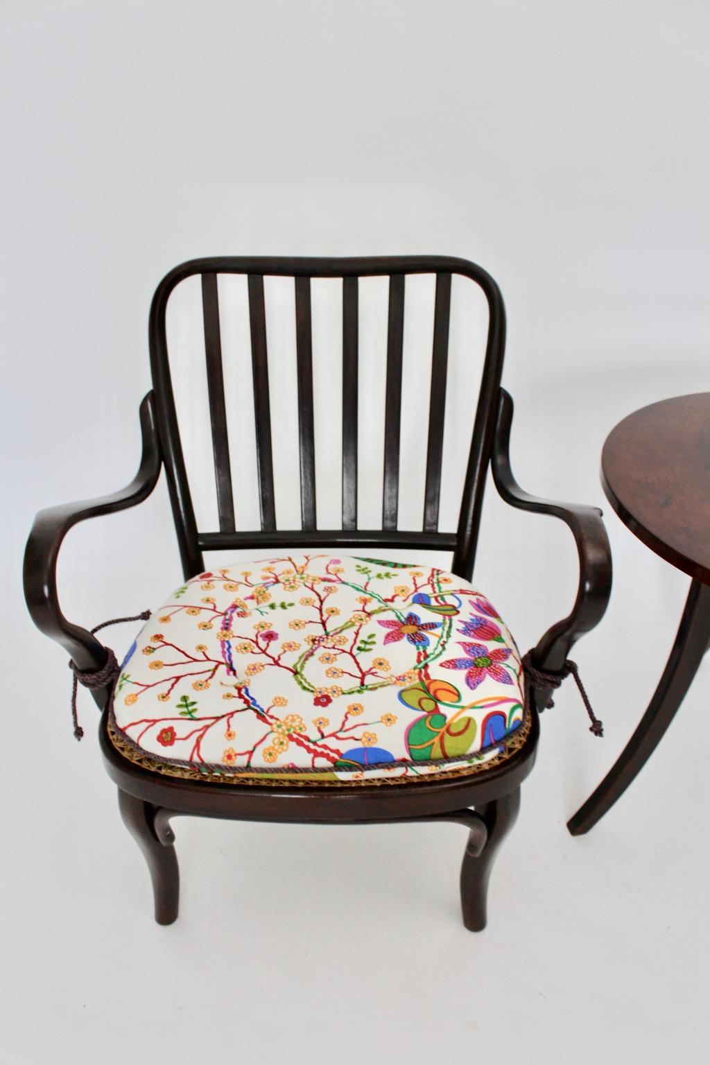Art Deco Vintage Wood Armchairs and Coffee Table by Josef Frank Vienna For Sale 5