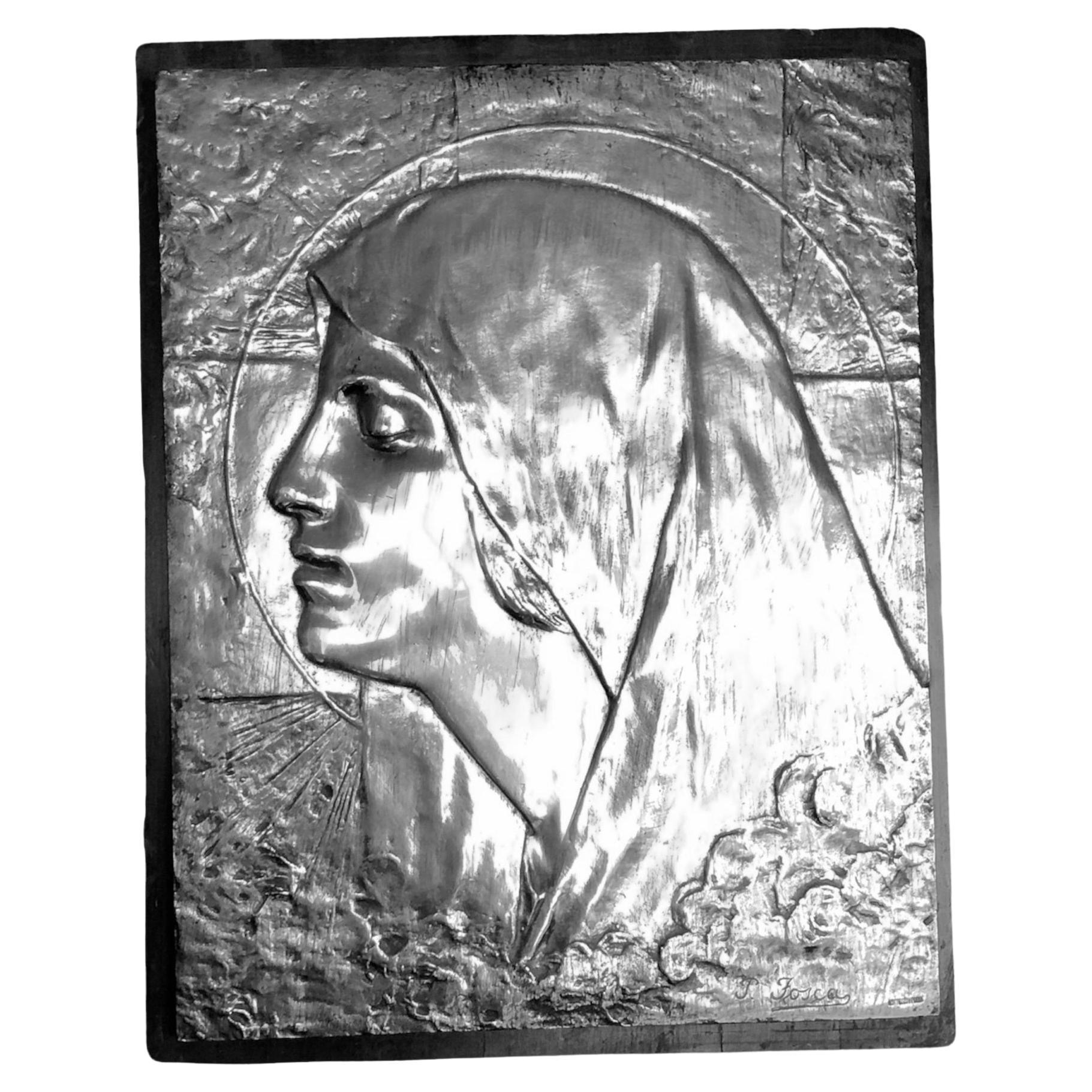 Art Deco Virgin, 1930, Sign : T. Fosca , Foundry: Gottuzzo Y Piana