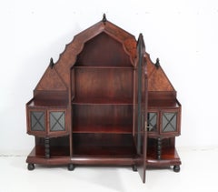 Vitrina Art Déco de Max Coini, nogal y madera con nudos, diseño holandés, década de 1920