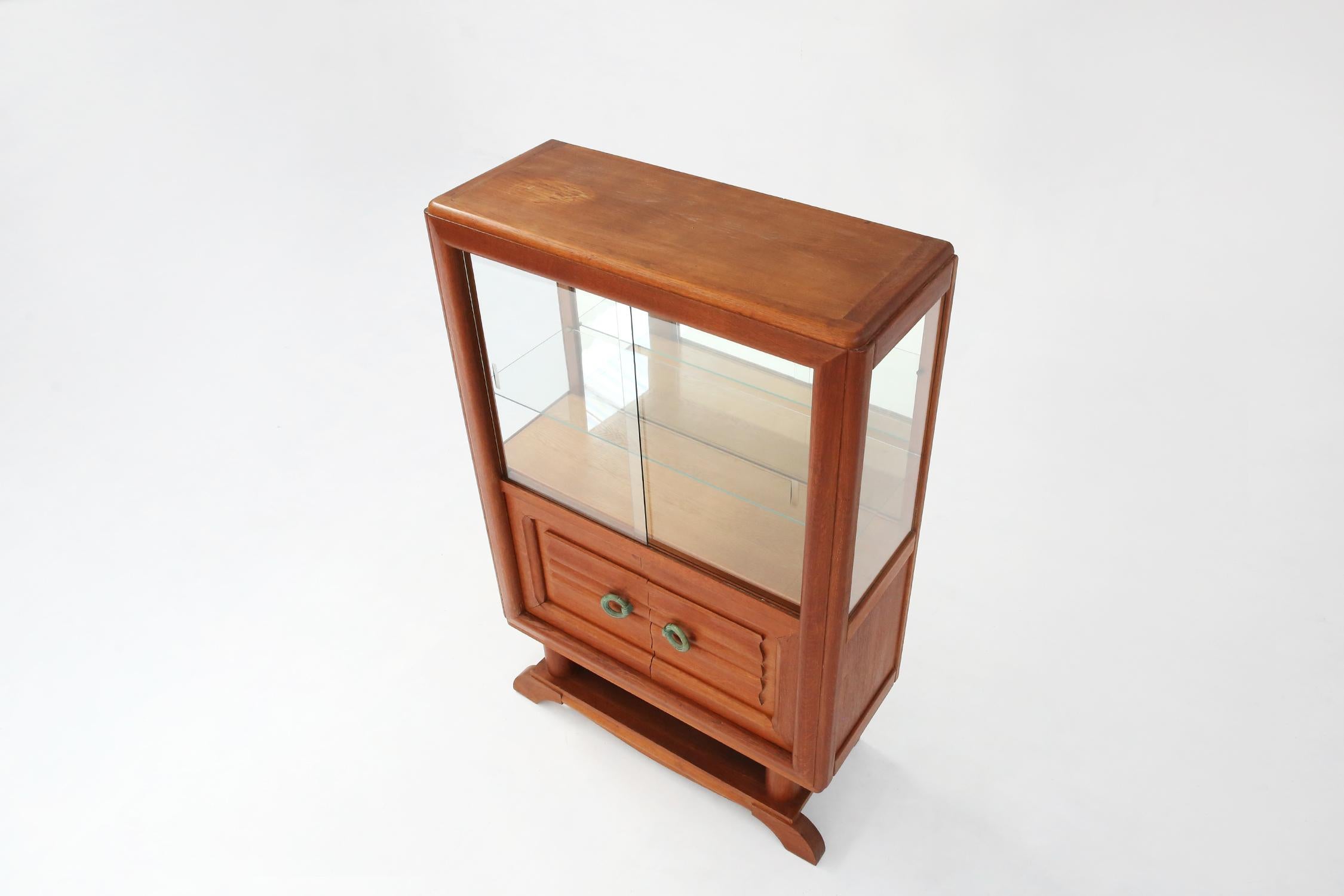 Art Deco Vitrine Cabinet Attributed to Gaston Poisson, 1940s For Sale 6