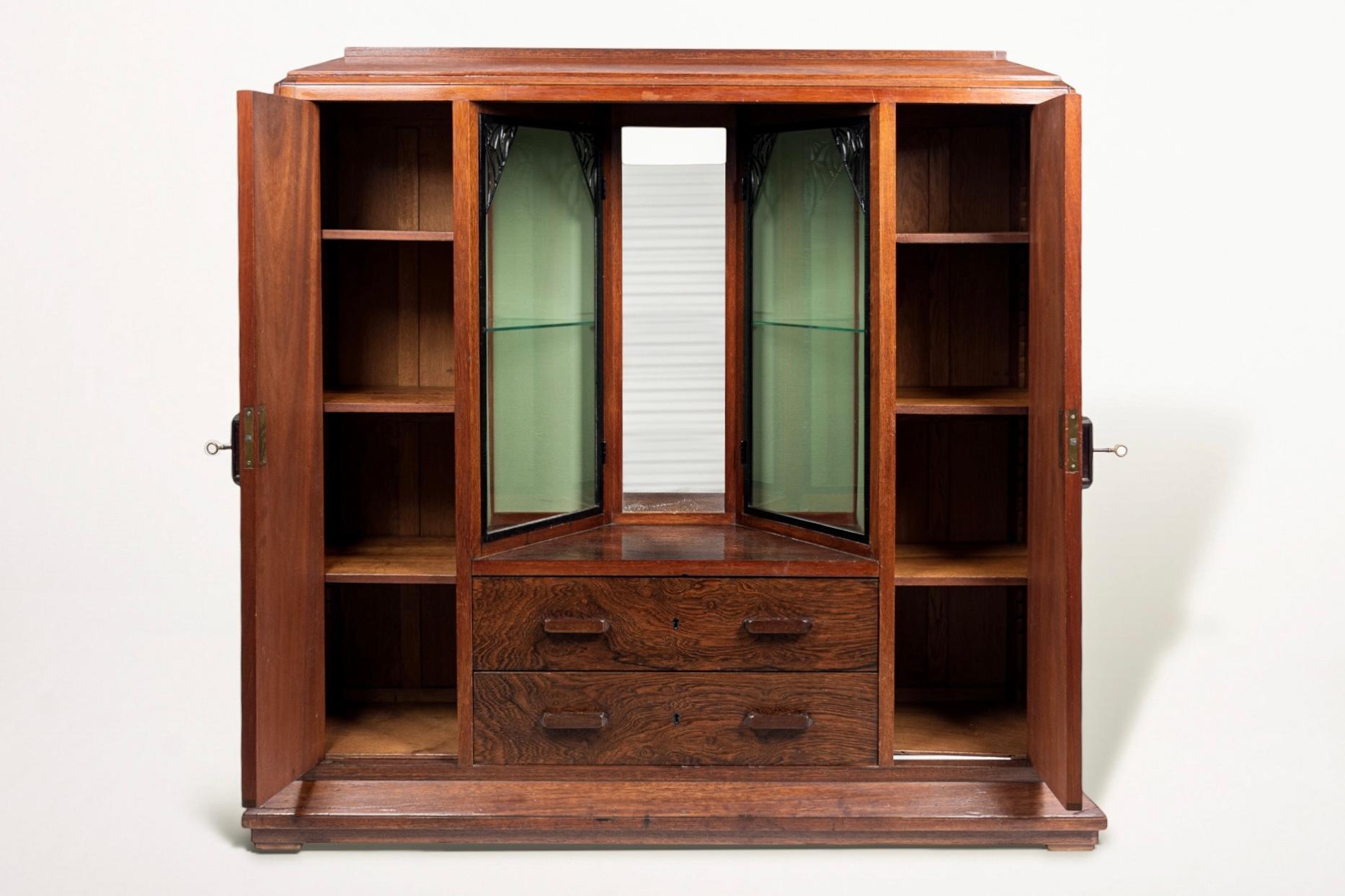 French Art Deco Vitrine Cabinet by Ateliers Gauthier Poinsignon, France, Signed For Sale