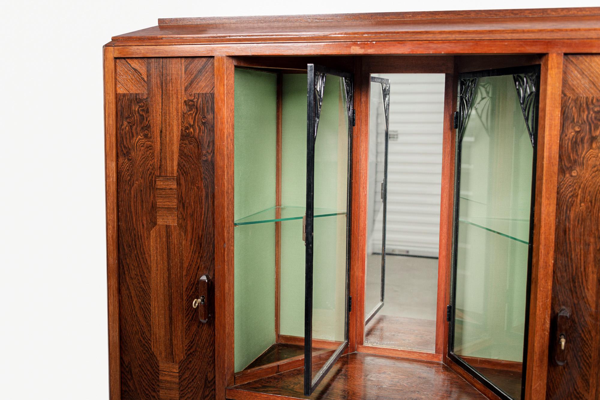 20th Century Art Deco Vitrine Cabinet by Ateliers Gauthier Poinsignon, France, Signed For Sale