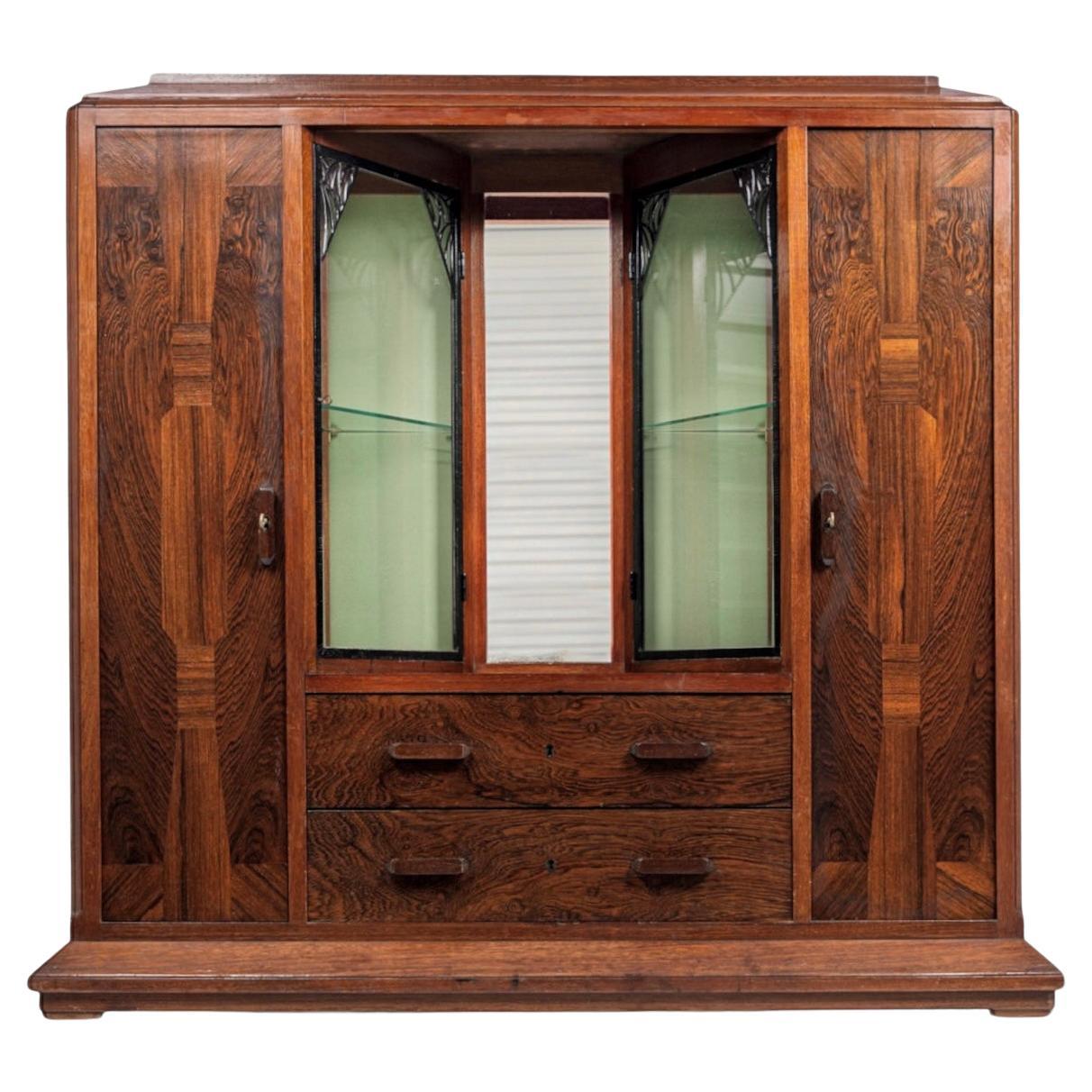 Art Deco Vitrine Cabinet by Ateliers Gauthier Poinsignon, France, Signed For Sale