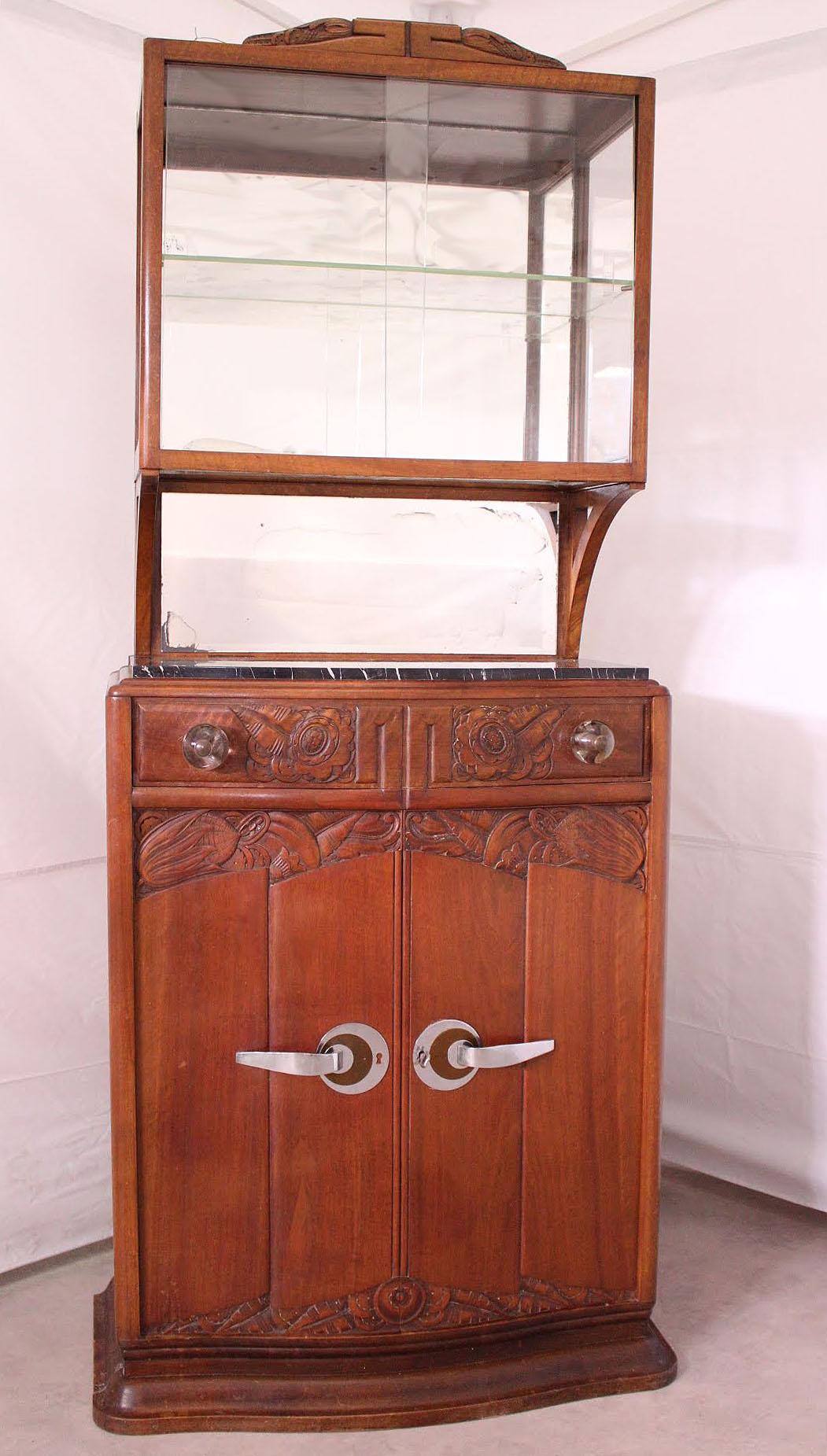 Art Deco Vitrine Cabinet Dresser Buffet French Oak 2