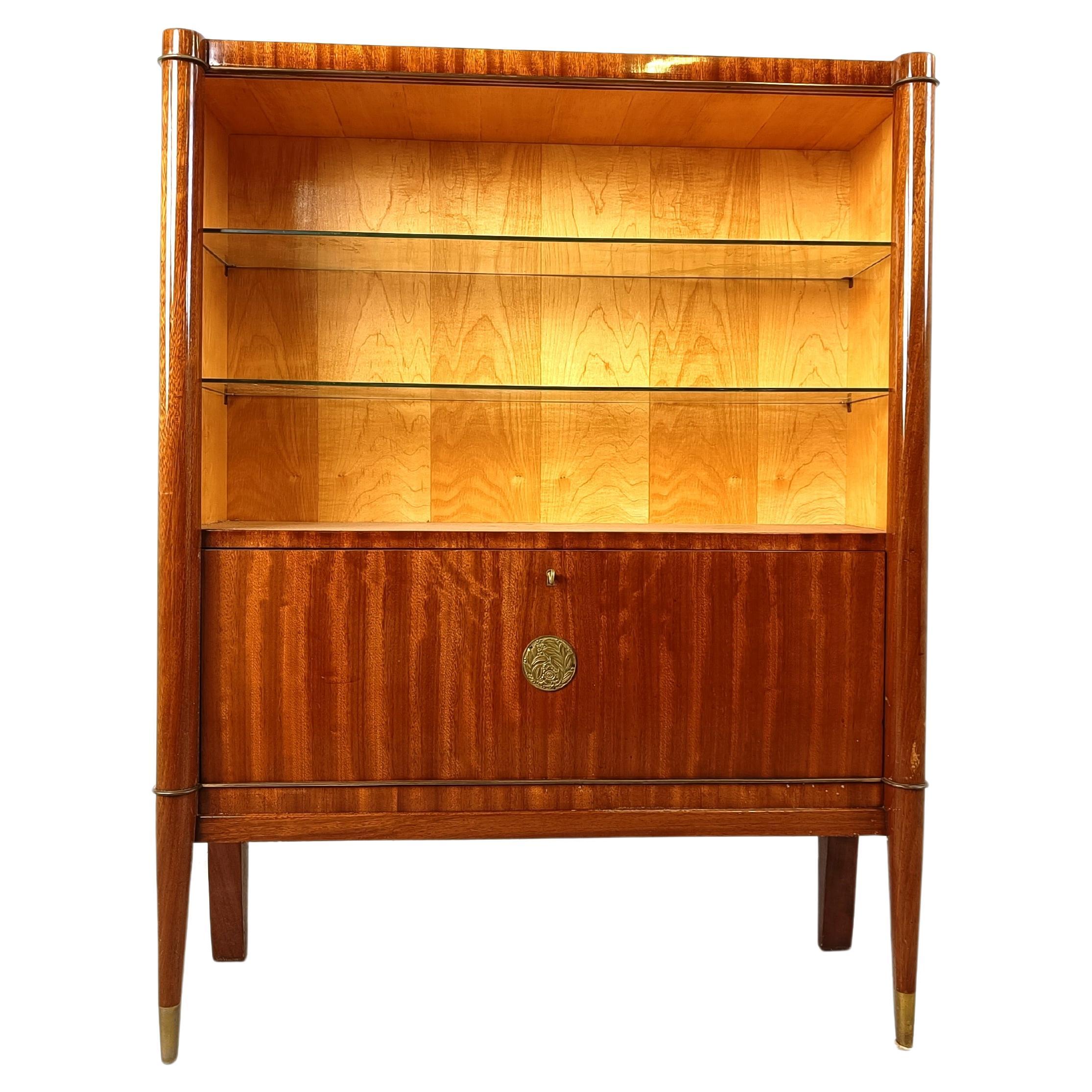 Art deco 'Voltaire' cabinet by Decoene Frères, 1950s  For Sale