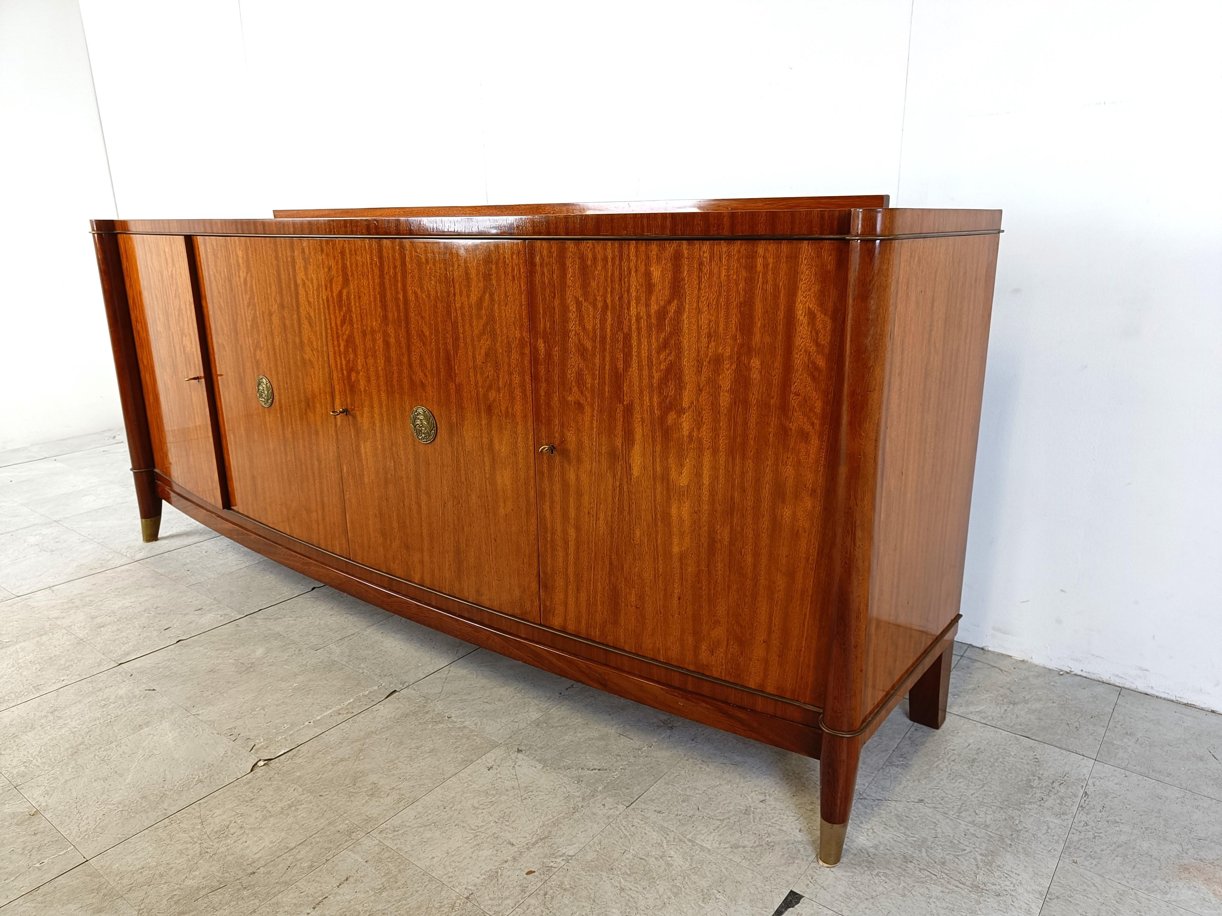 Mid-Century Modern Art deco 'Voltaire' sideboard by Decoene Frères, 1950s For Sale
