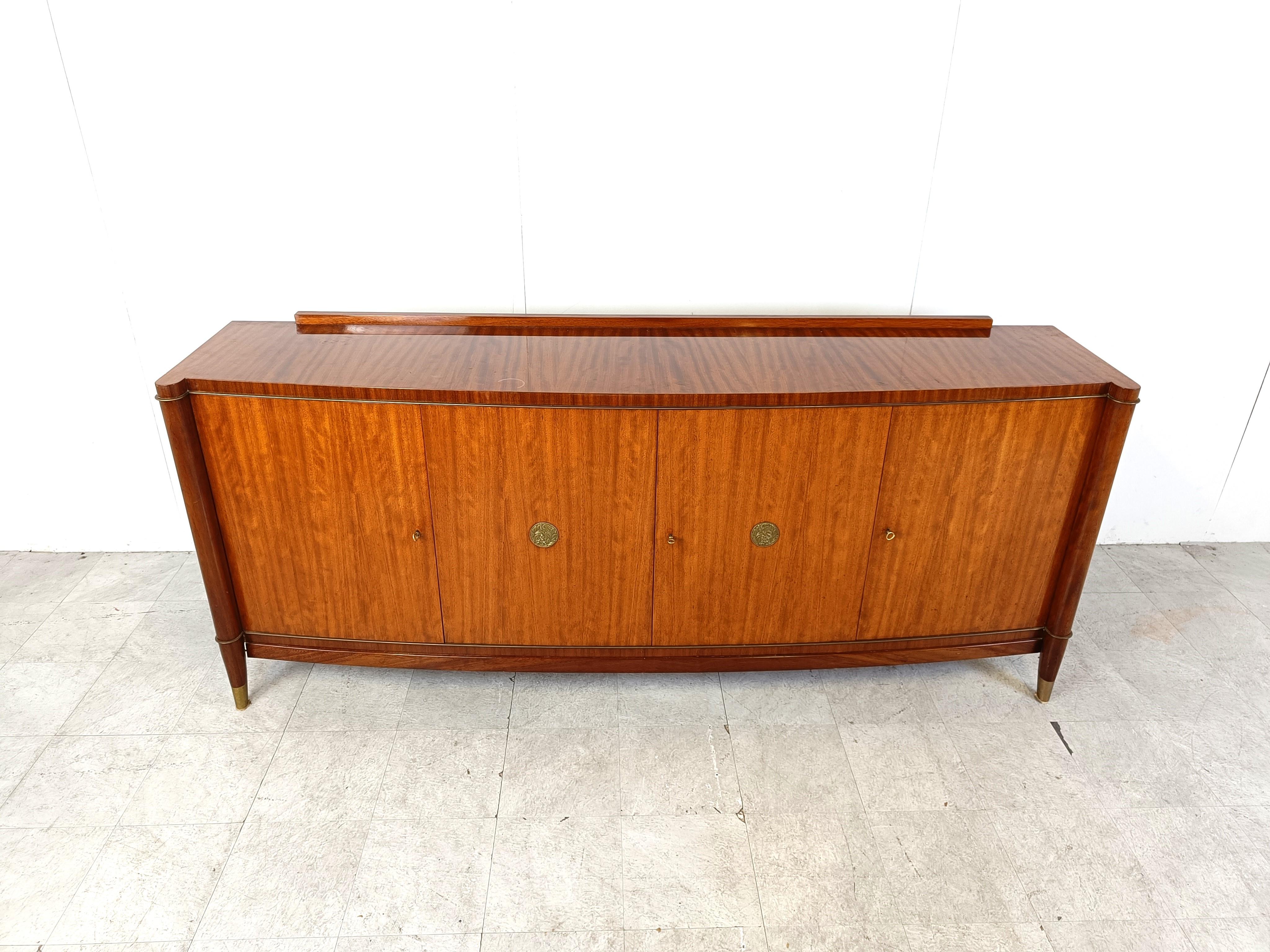 Art deco 'Voltaire' sideboard by Decoene Frères, 1950s In Good Condition For Sale In HEVERLEE, BE