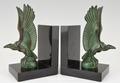 Art Deco Vulture Bird Bookends Max Le Verrier, France, 1930