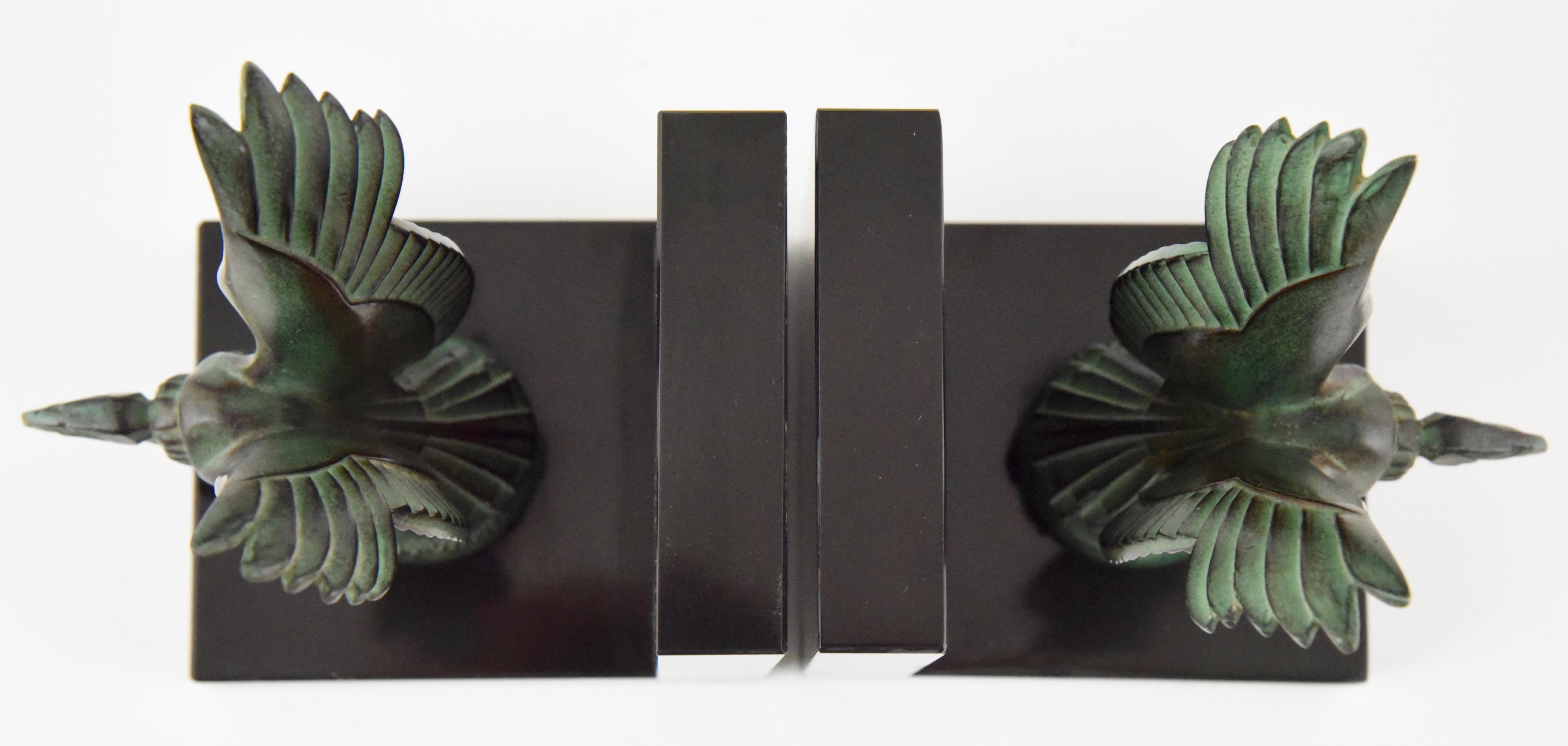 Art Deco Vulture Bird Bookends Max Le Verrier, France, 1930 1