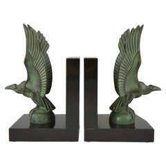 Art Deco Vulture Bird Bookends Max Le Verrier, France, 1930