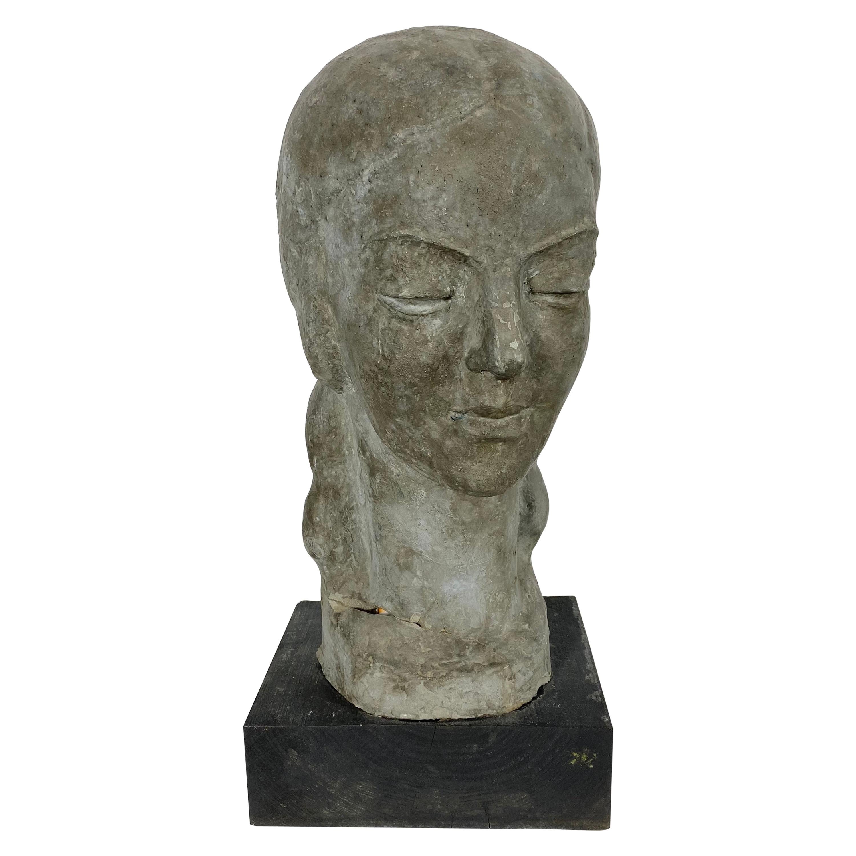 Art Deco W P A Style Sculpture 'WOMAN" Hand Executed by Eugene Frances Savage For Sale