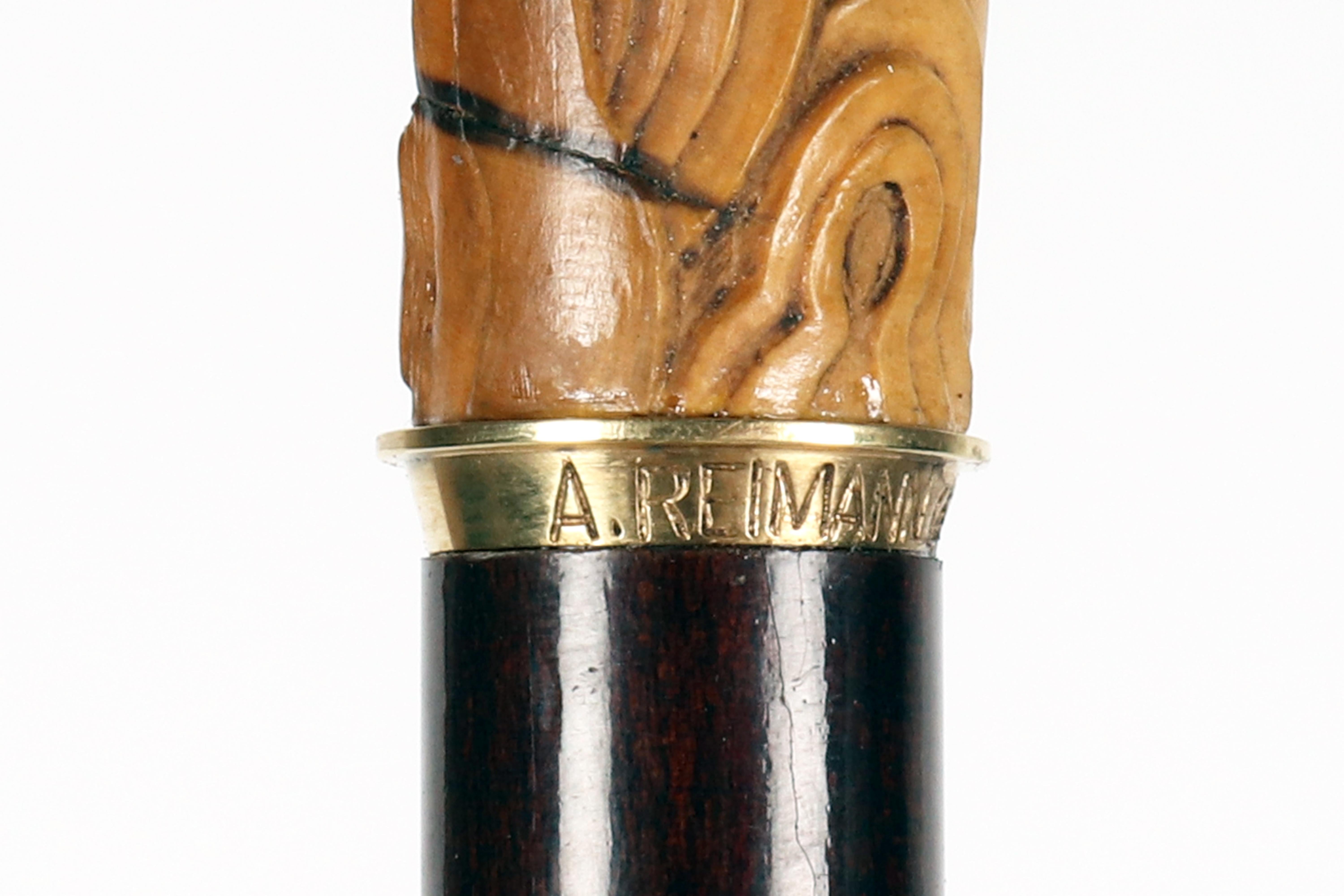 Art Deco Spazierstock aus Buchsbaumholz, eine nackte Frau von Albert Reiman, Berlin 1925. im Angebot 2